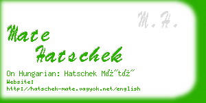 mate hatschek business card